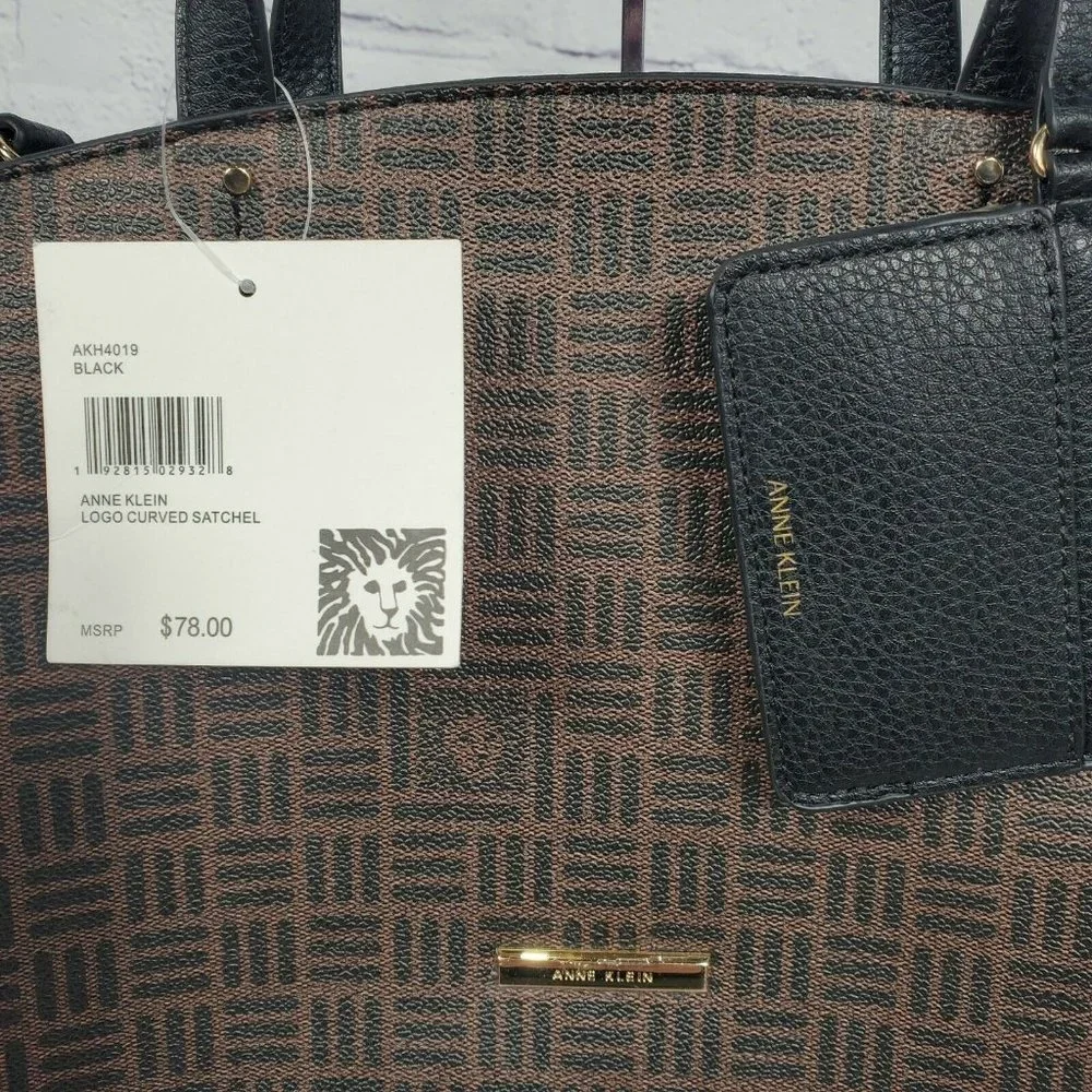 Anne Klein Women's Logo Curved Satchel Crossbody Bag
